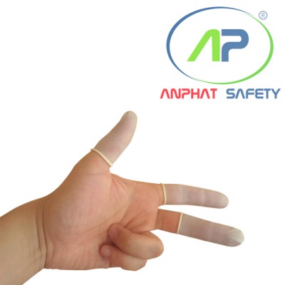 Bao tay ngón nitrile trơn màu trắng( không bột, CTĐ) size M